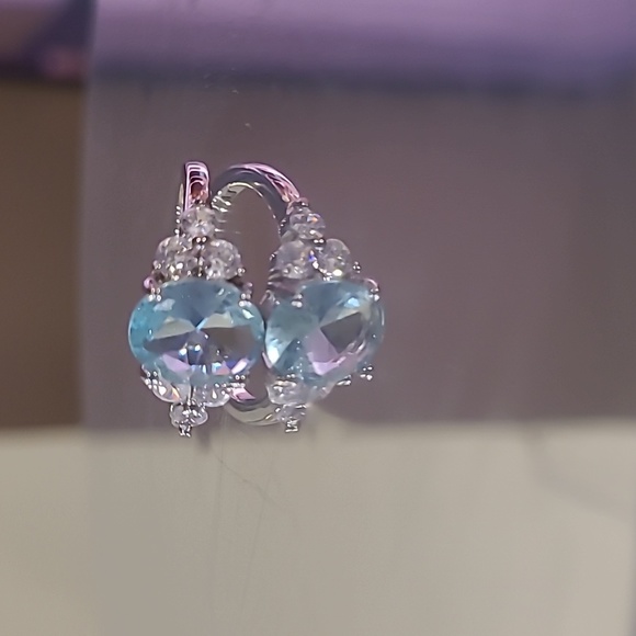 Sterling Silver Blue Crystal Ring Size 9 - Picture 7 of 7